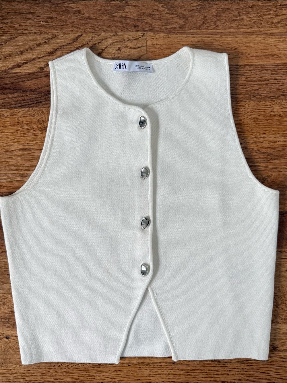 Zara Cropped Button Up Vest